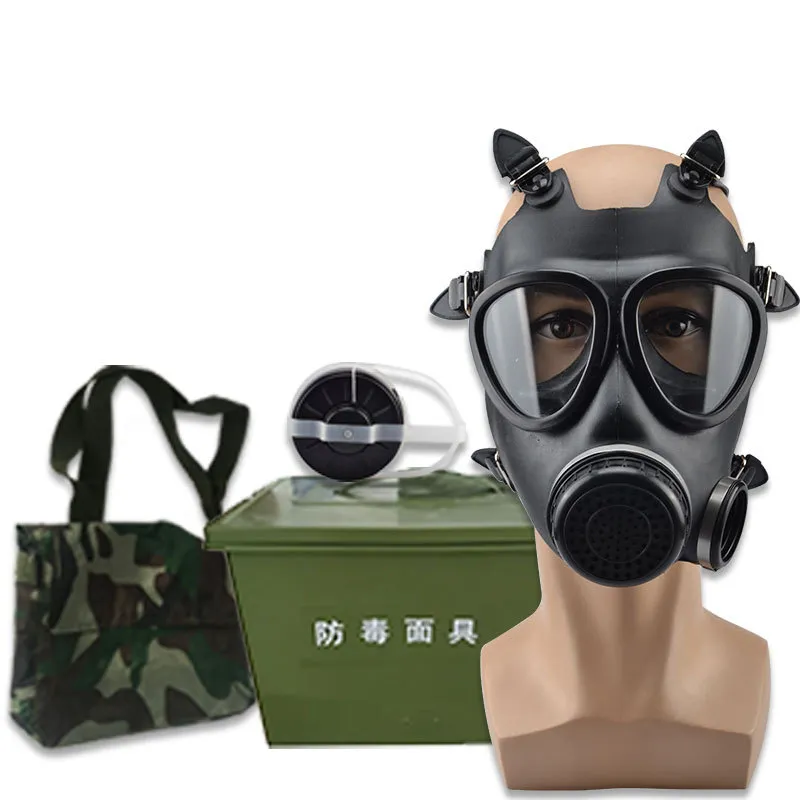 High Quality Chemical Full Face Anti Gas Mask with Single Activated Carbon Filter