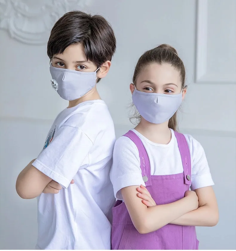 Anti Pollution/Smoke/Dust Cotton Washable Reusable Kids Face Mask with Valve and Filter