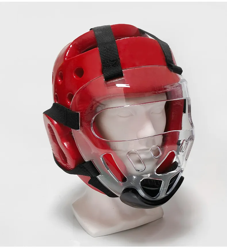 Kids Transparent Taekwondo Mask Removable Protective Training Face Head Gear