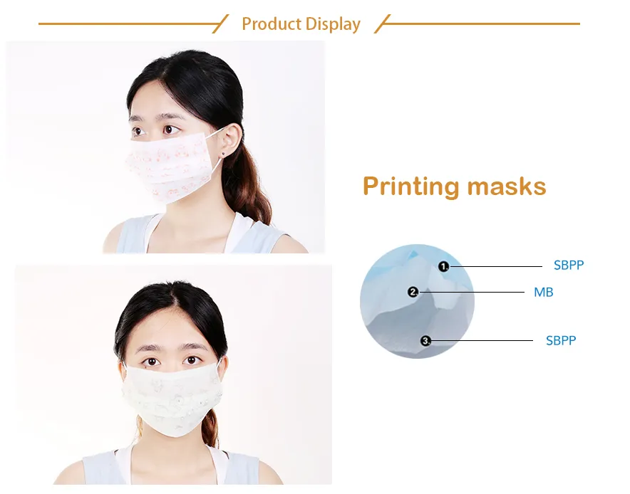 OEM Factory Disposable 3-Ply Face Mask Protective Masque Mask