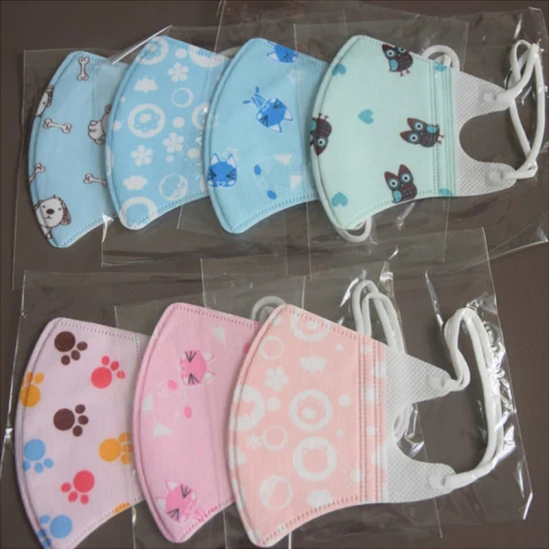 Disposable Non-Woven 3D Face Mask Foldable Fashion with Earloop for Kids