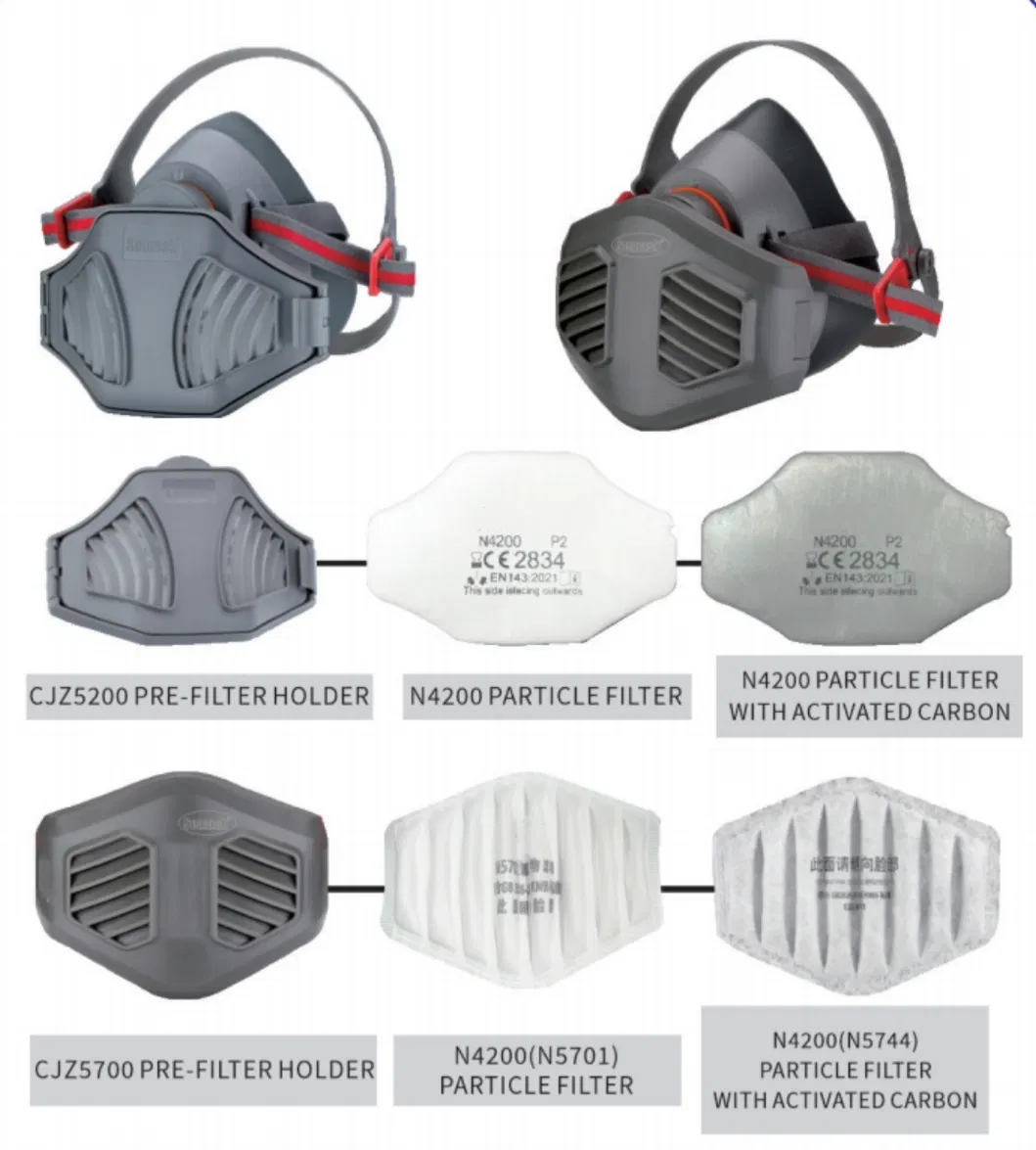 Professional Anti-Pollution Respiratory Protection Single Filtering Device Half Face Gas Mask Detailed view 4