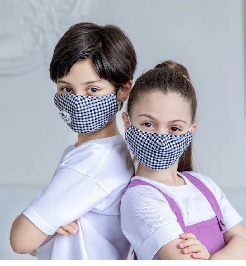 Anti Pollution/Smoke/Dust Cotton Washable Reusable Kids Face Mask with Valve and Filter