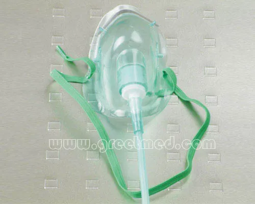 Disposable Medical PVC S M L Face Oxygen Mask with 2m Tubing