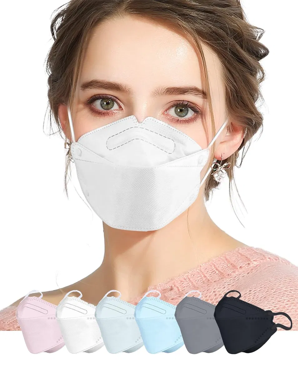 Disposable Kf94 Face Mask, Adult Black & White 3D Contoured Facemasks, Ultra-Breathable 4-Layer Protection for Daily and Outdoor Use