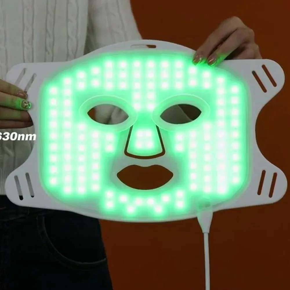 460/520/630/850nm Medical Grade Silicone Face Beauty Near Infrared LED Facial Mask for Skin Care SPA Salon, Blue Green Red Light Therapy Mask Wholesale