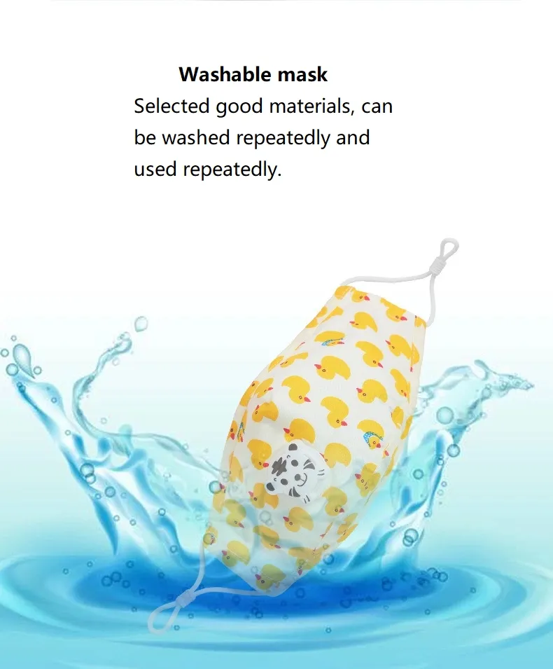 Anti Pollution/Smoke/Dust Cotton Washable Reusable Kids Face Mask with Valve and Filter