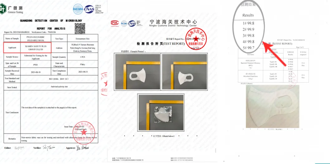 Test Data for 3D Folded Safety Masks