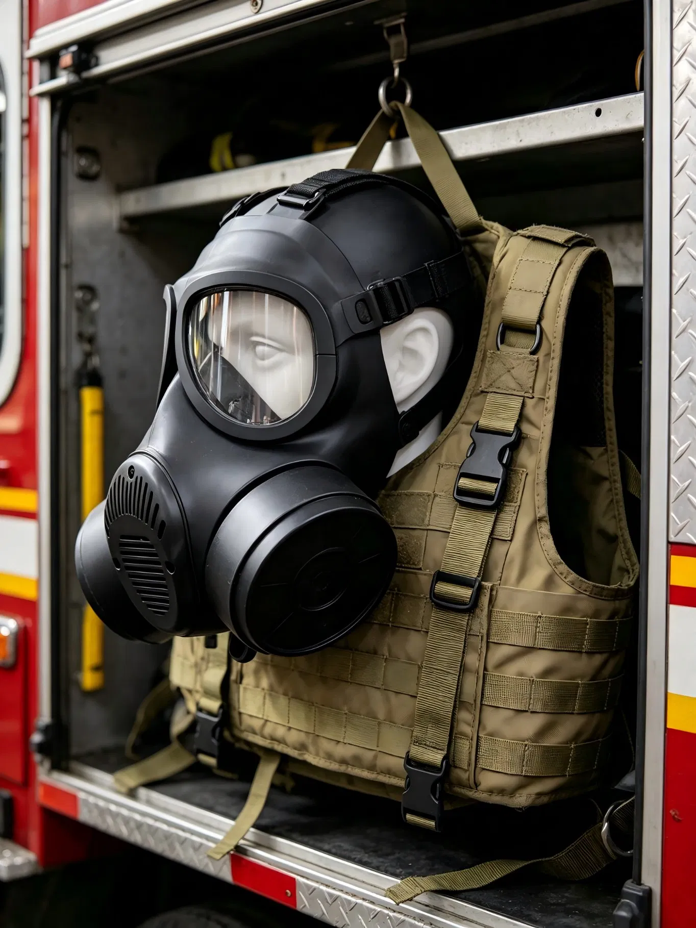 High Efficiency Activated Carbon Filter Type Full Face Gas Mask Against Harmful Vapor