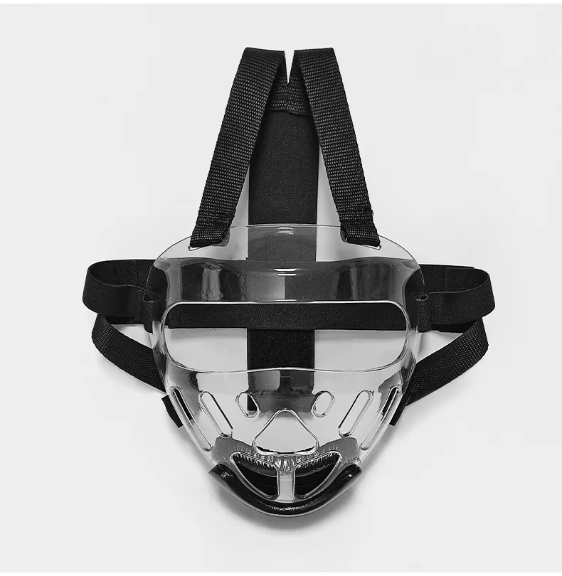Kids Transparent Taekwondo Mask Removable Protective Training Face Head Gear