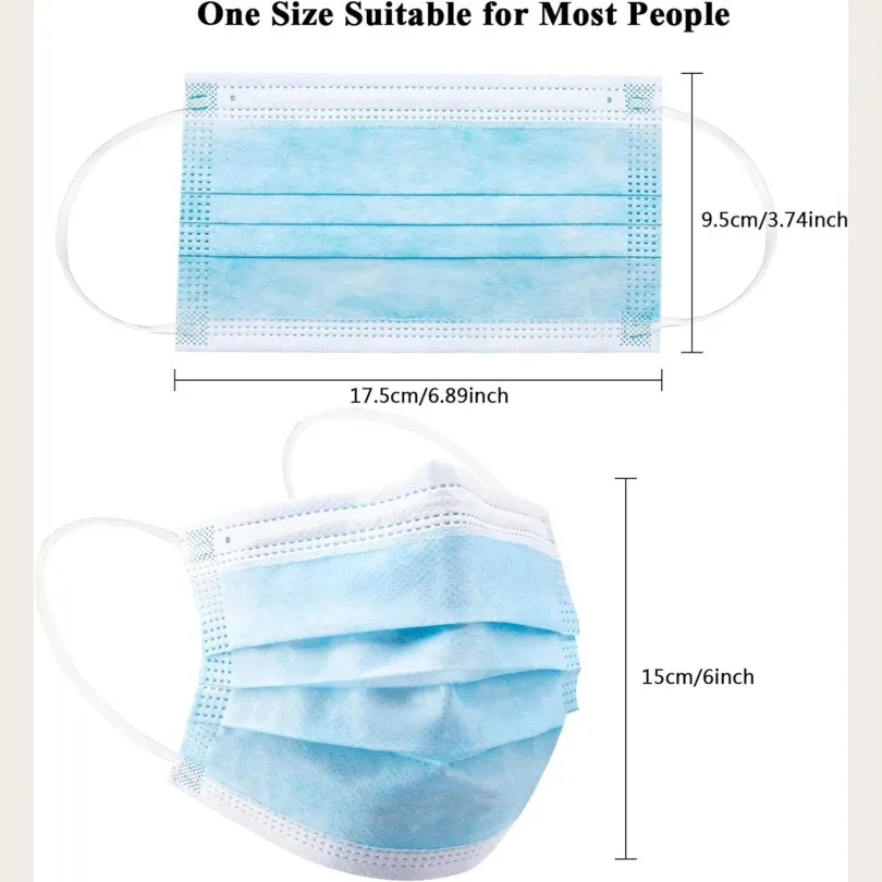 CE Certificated Disposable Face Masks 3ply Medical Surgical Mask with Ear Loops for Adults