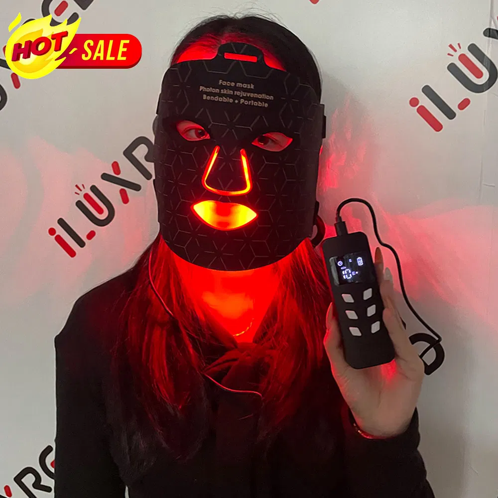 High Quality Portable Infrared Sauna LED Red Light Therapy Medical Silicone LED Mask Facial Skin Care Infrared Red Light Therapy Machine LED Face Mask