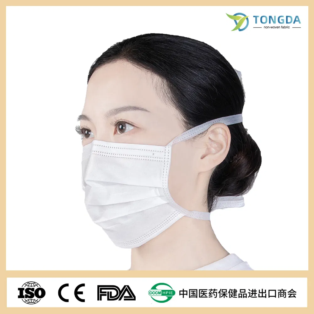 3 Ply Face Mask Wholesale Disposable Face Mask Tie-on Back Protective Flat Face Mask Medical mask