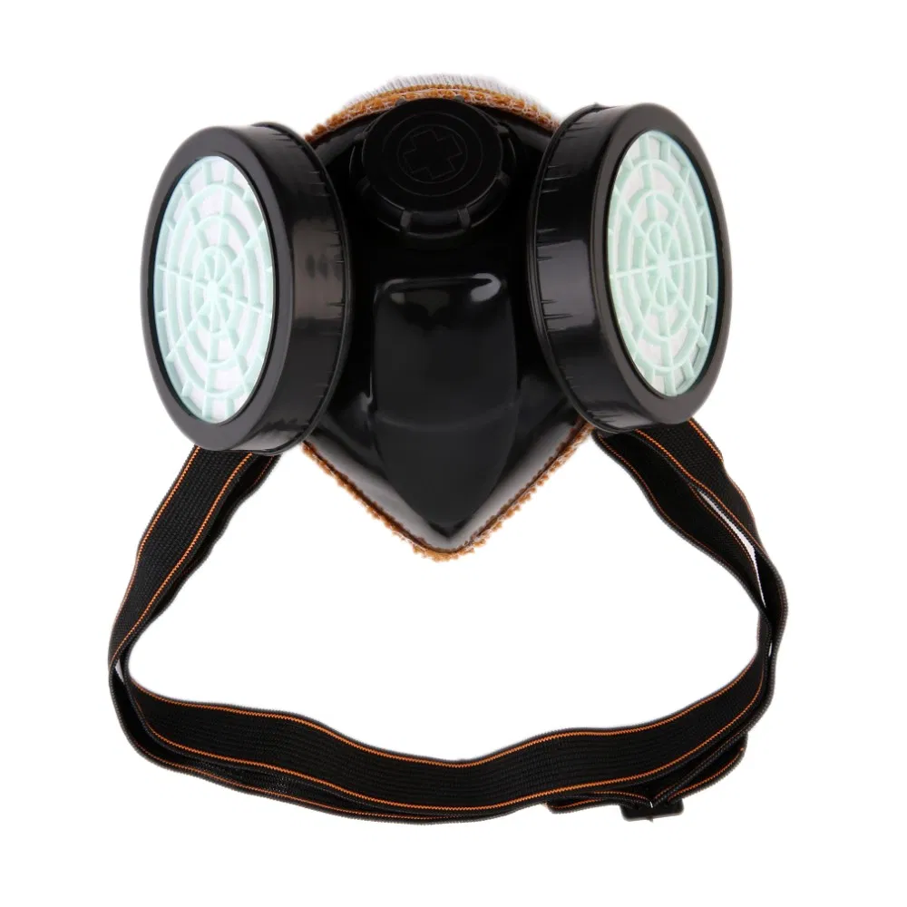 Double Activated Carbon Filter Safety Gas Mask Chemical Respirator