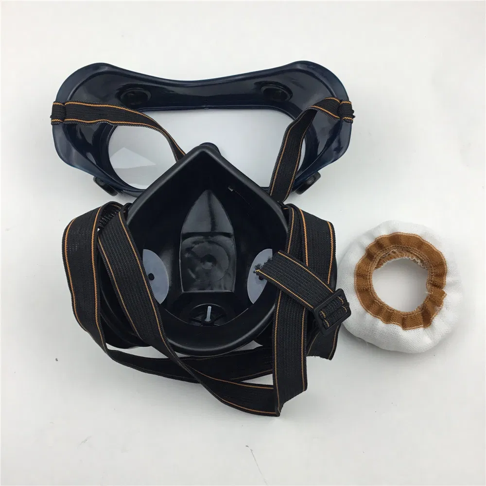 Carbon Filter Gas Mask with Double-Can Activated Eye Mask (HT-5045)