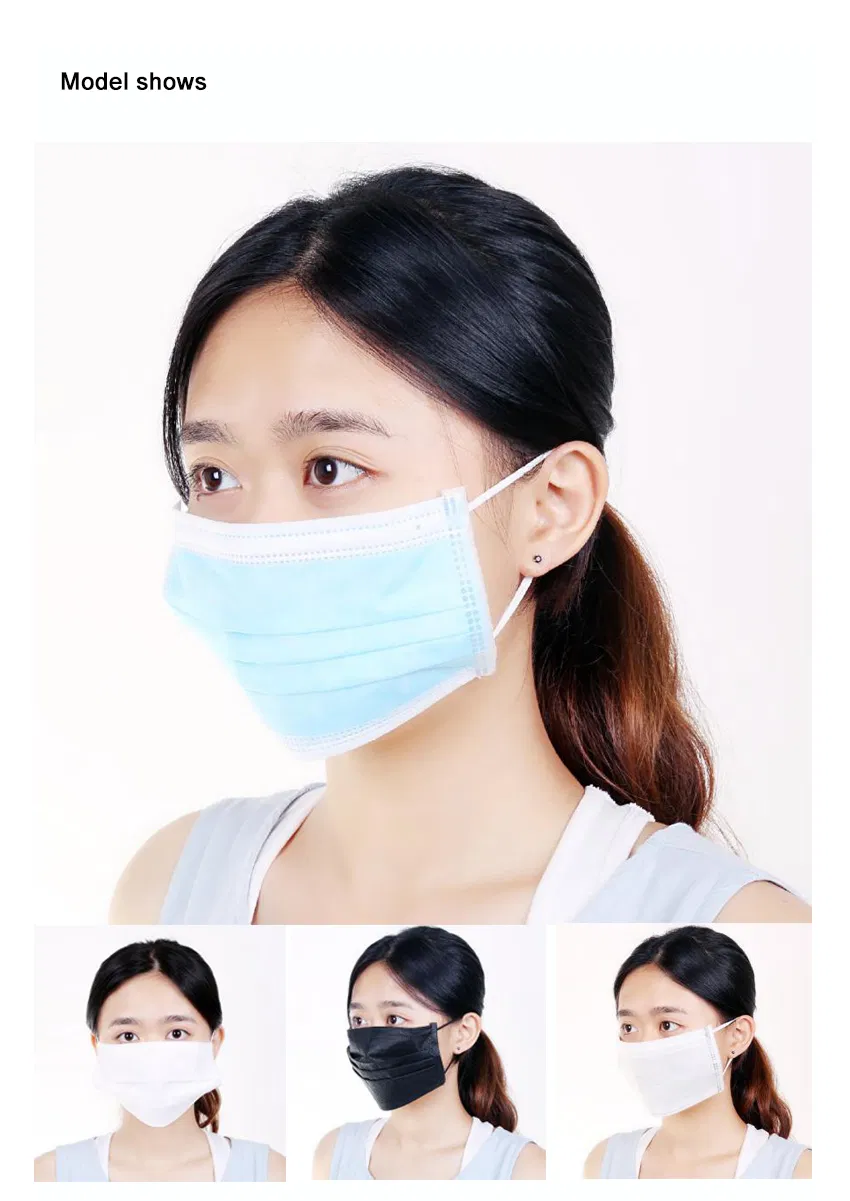 OEM Factory Disposable 3-Ply Face Mask Protective Masque Mask