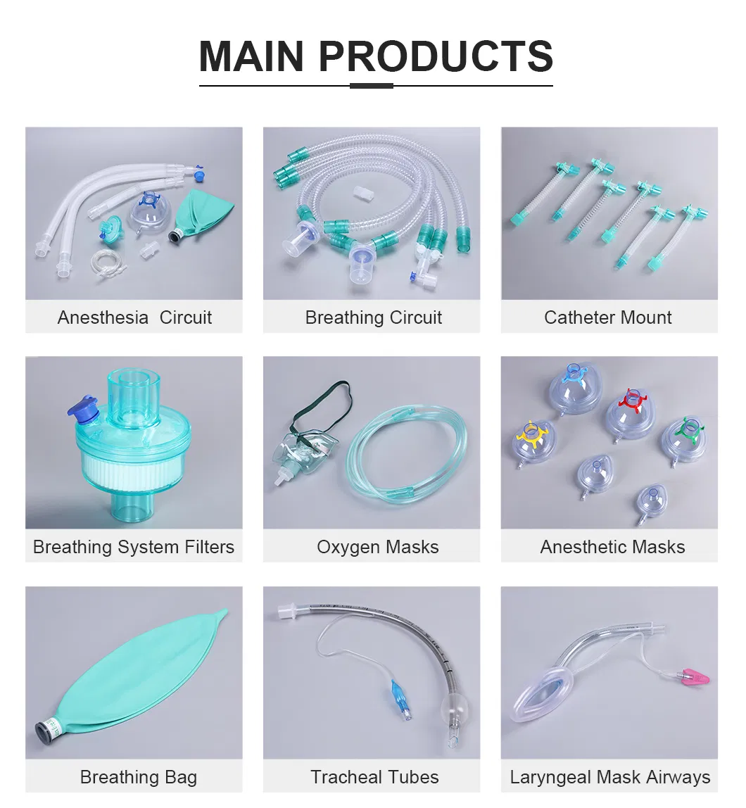 Disposable Anesthetic Mask Oxygen Masks Medical Machine Face Masks with Valve Horizontal