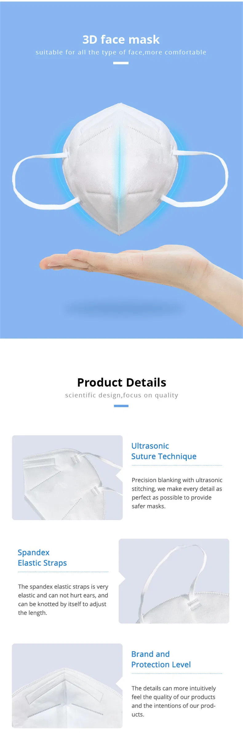 FFP2 Earloop Safety Protection Face Mask Anti-Pollution