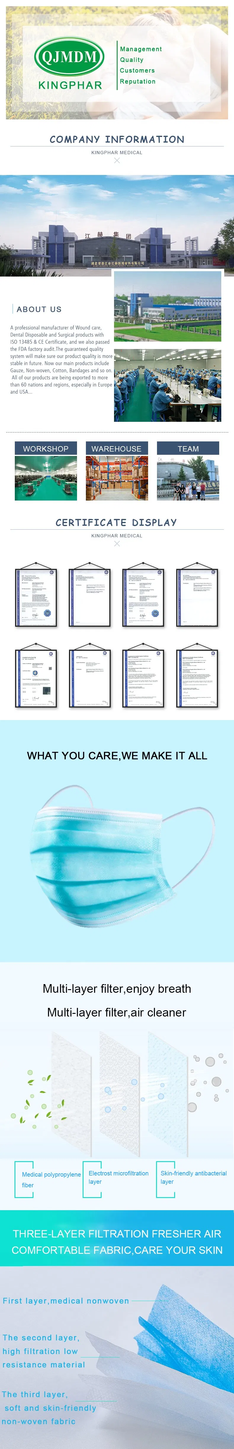 Filter Melt-Blown Protective Disposable Face Mask Ce ISO Approved