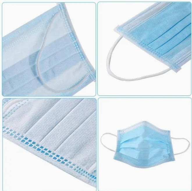 Protective Non-Woven 3 Ply Ear-Loop Blue Disposable Dental Surgicamedical Face Mask