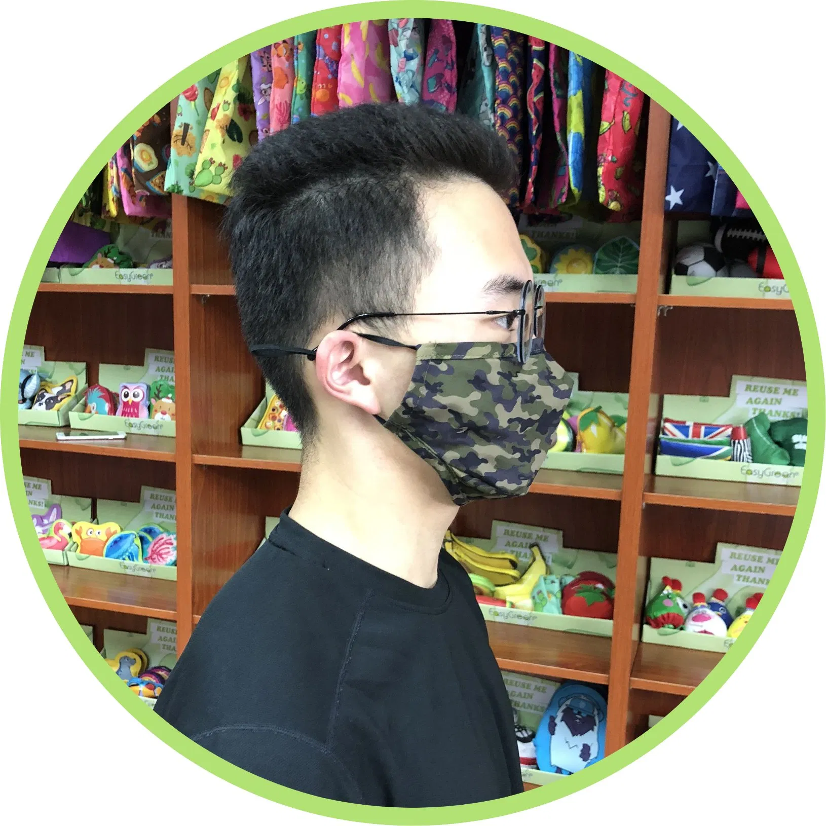 Antibacteria Protective Mask RPET Fashion Face Masks with Filter, Plain, Recycled&Washable&Reusable, Anti Dust Pollution, Unisex for Child