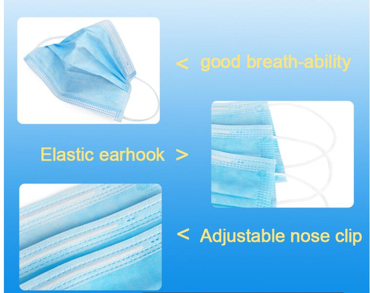 3ply PP Disposable Medical Face Mask Earloop