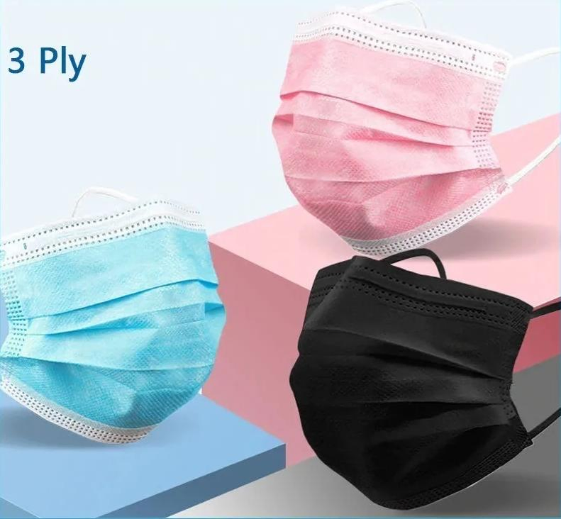 Non-Woven Disposable Breathable Comfortable Elastic Earloops Face Mask for Daily Protection Air Pollution, Dust-Proof.