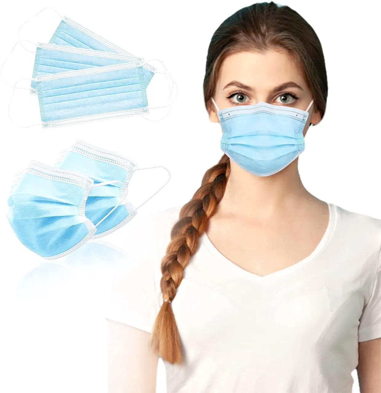 3 Layer Non Woven Disposable Face Mask High Breathable for Daily Protection