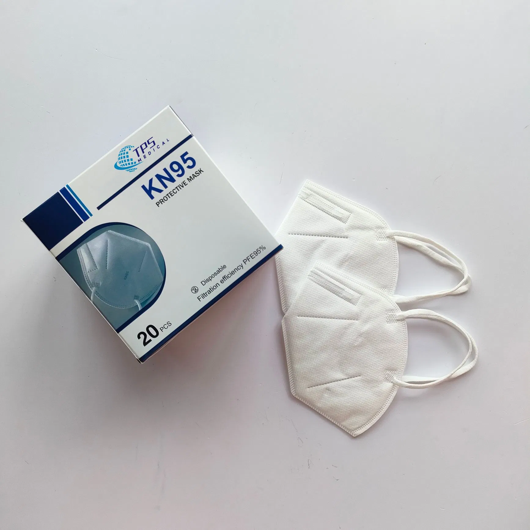 Factory Price K...N. 95 Protective Mask Face Masks Anti Dust Disposable Facemask White 6 Layer Protection 95% Filtration Efficiency 20pack OEM