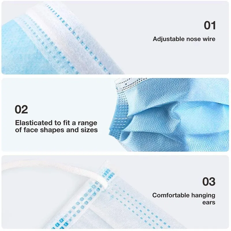 Breathable 3-Ply Earloop safety Mask for Daily Protection