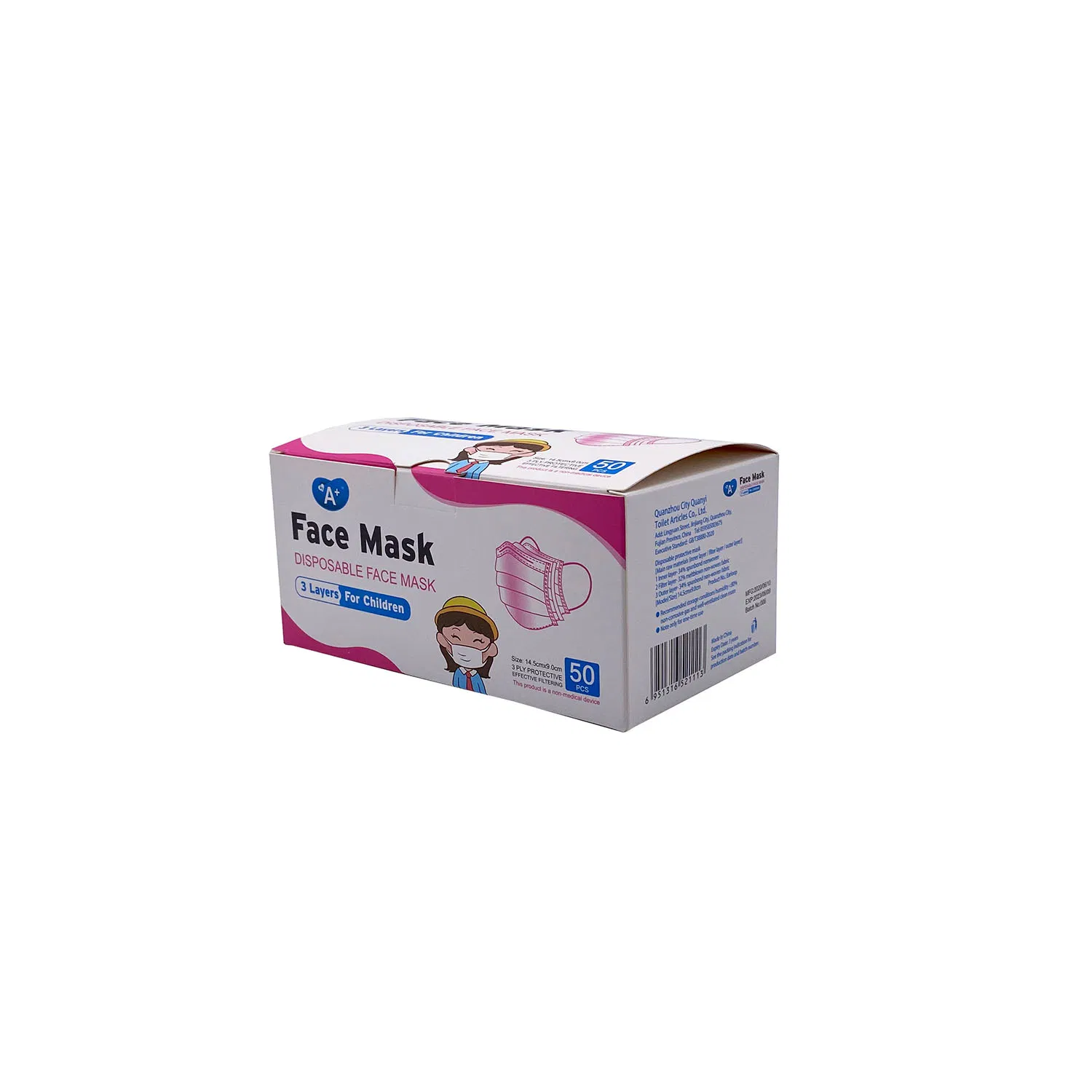 Disposable Children Face Mask Anti Fog Dust Protective Against Virus Mouth Mask for Children
