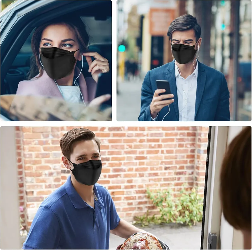 Adult Kf94 Face Masks, Disposable Multi-Color 3D Facemasks, Korean-Style Protective Mask with Earloops, Bulk Supply