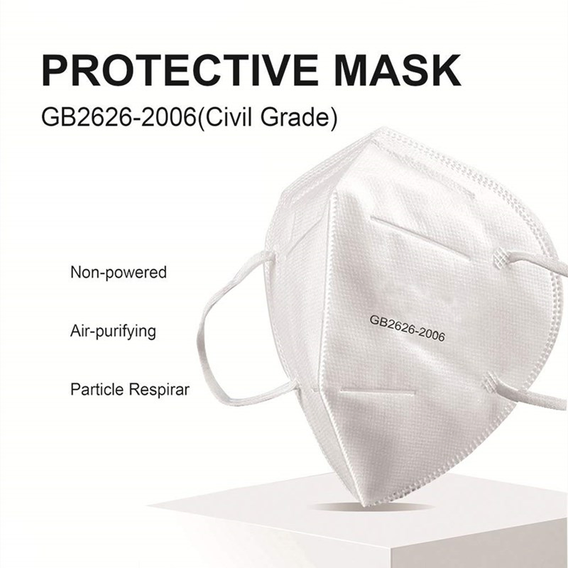 Waterproof Protective White 3D Folding Face Mask KN95