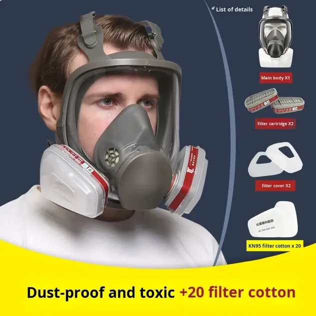 Full Face Gas Mask with Activated Carbon Filter