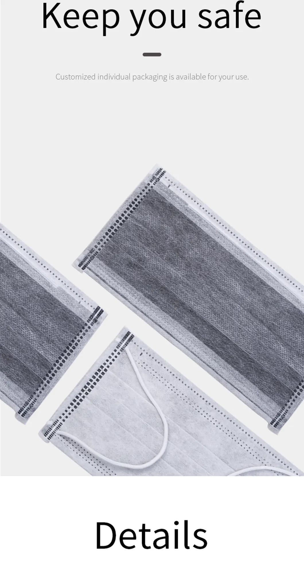 CE Disposable Non Woven Anti Air Pollution 4ply Active Activated Carbon Face Mask Details 6
