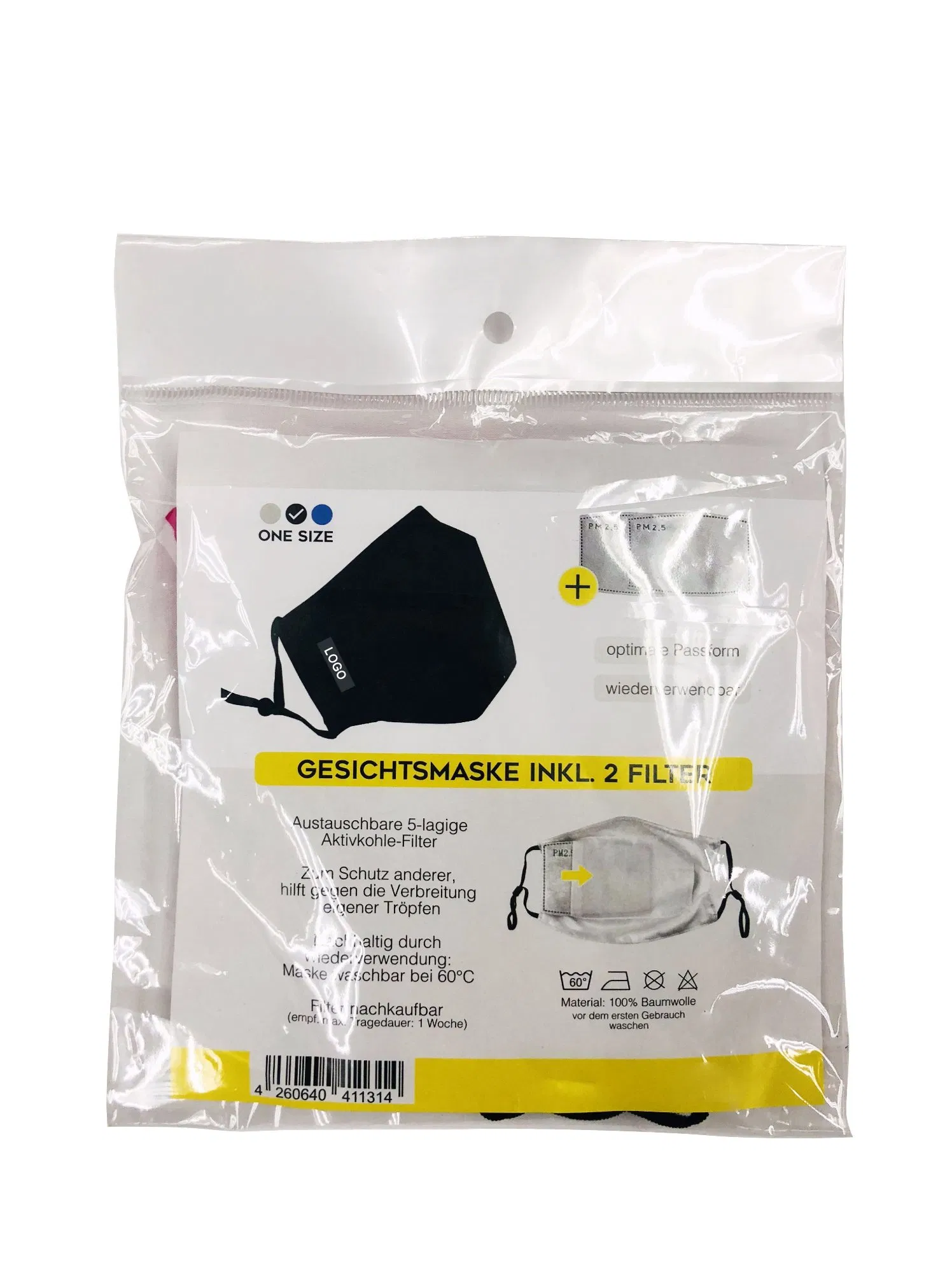 Antibacteria Protective Mask RPET Fashion Face Masks with Filter, Plain, Recycled&Washable&Reusable, Anti Dust Pollution, Unisex for Child