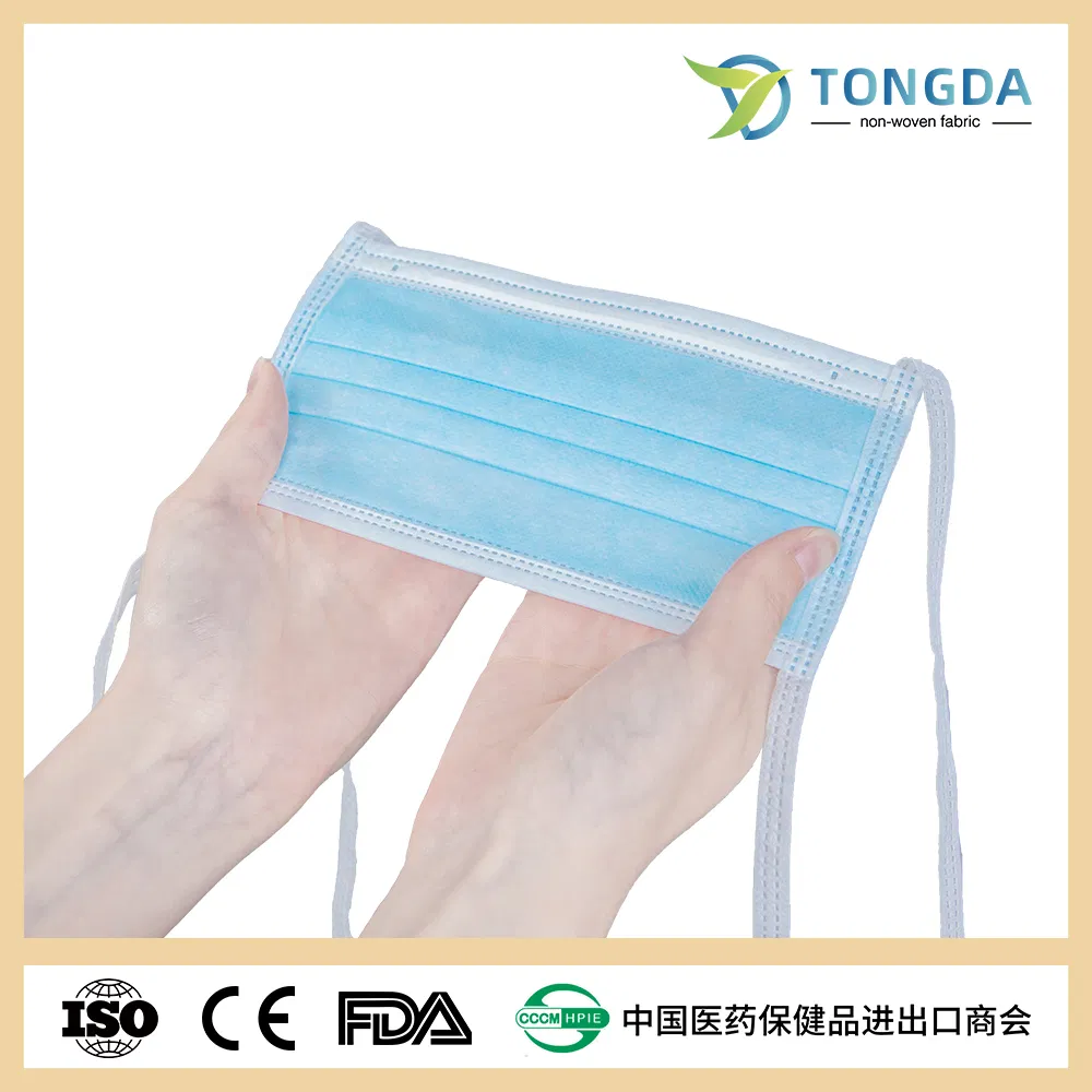 3 Ply Face Mask Wholesale Disposable Face Mask Tie-on Back Protective Flat Face Mask Medical mask