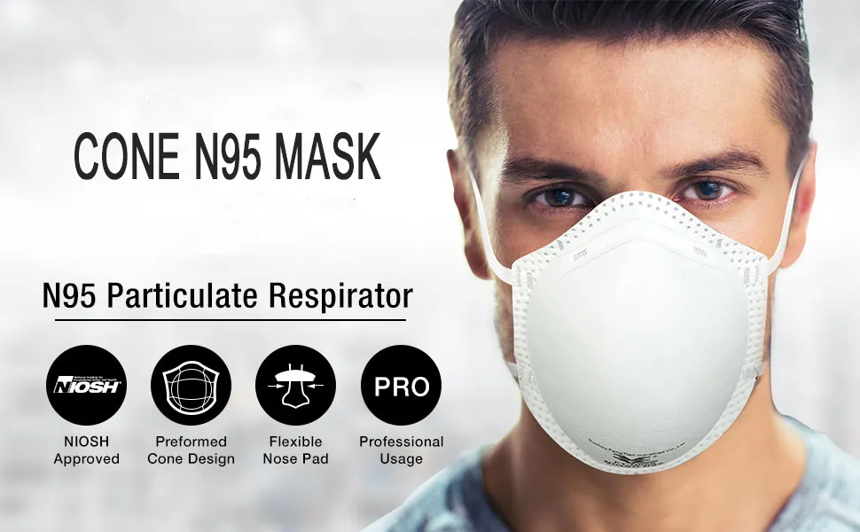 Manufacturer Protection Breathable Fold Flat Face Mask N95 Dust Face Mask