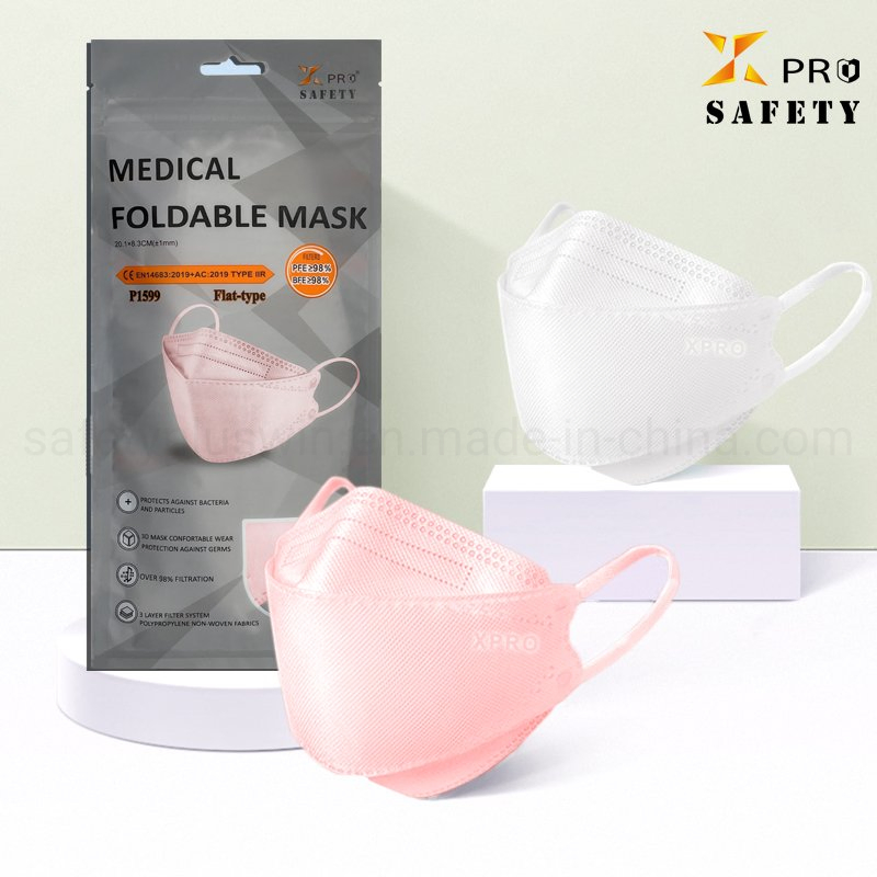 Wholesale Pink White Face Masks 3D Folded Fish Type Mask Fashion Disposable Protect Non-Woven Mask at 5 Packs