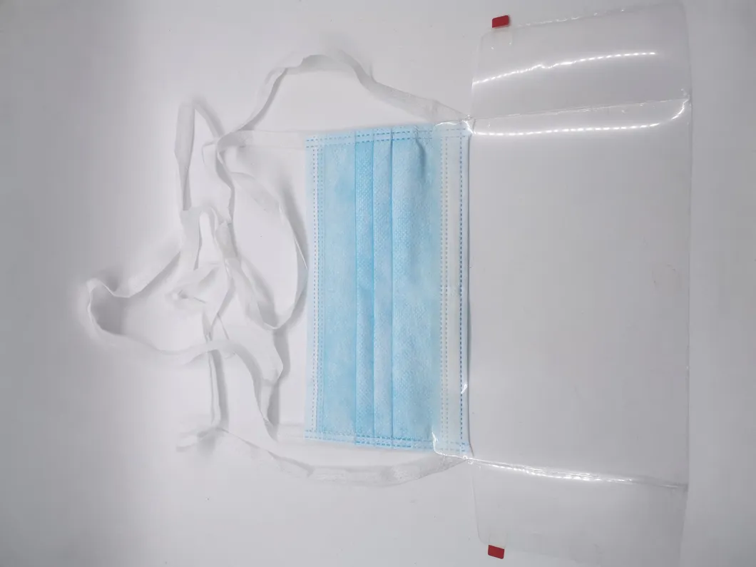 Disposable Protective Non Woven 3 Ply Face Mask Face Sheild with plastic Lens
