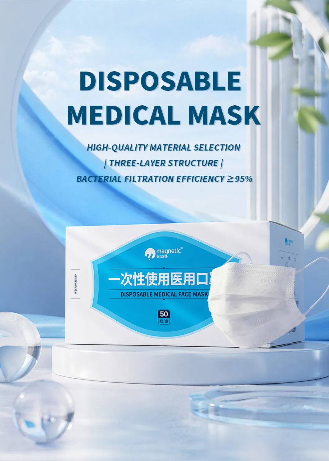 Soft Breathable 3 Ply Medical Surgical Masks Comfort Ear Loops Medical Grade Daily Protection