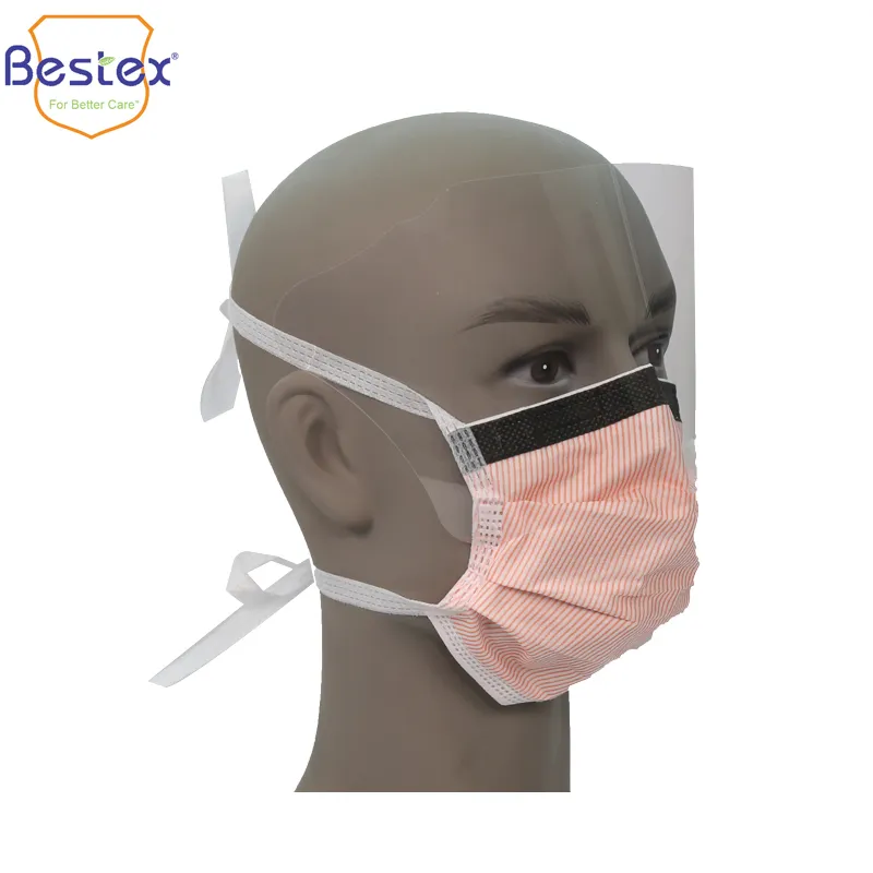 4ply Disposable Surgical Face Mask with Eyeashield Surgical Doctor Facemask with Visor