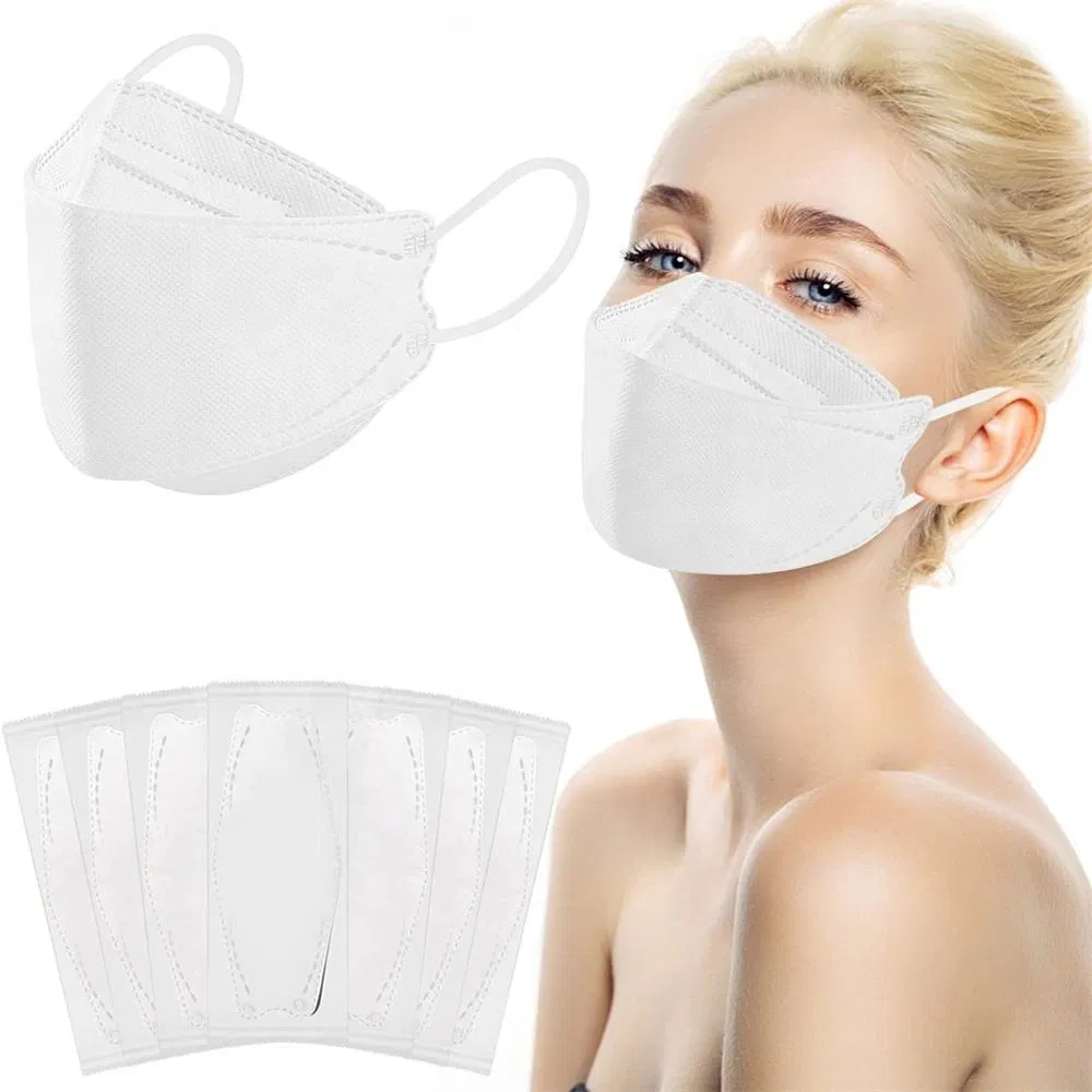 Korean-Style Kf94 Face Mask, Disposable 3D Protective Facemask in Black/White, 4-Ply Melt-Blown Mask for Adults, Bulk Wholesale