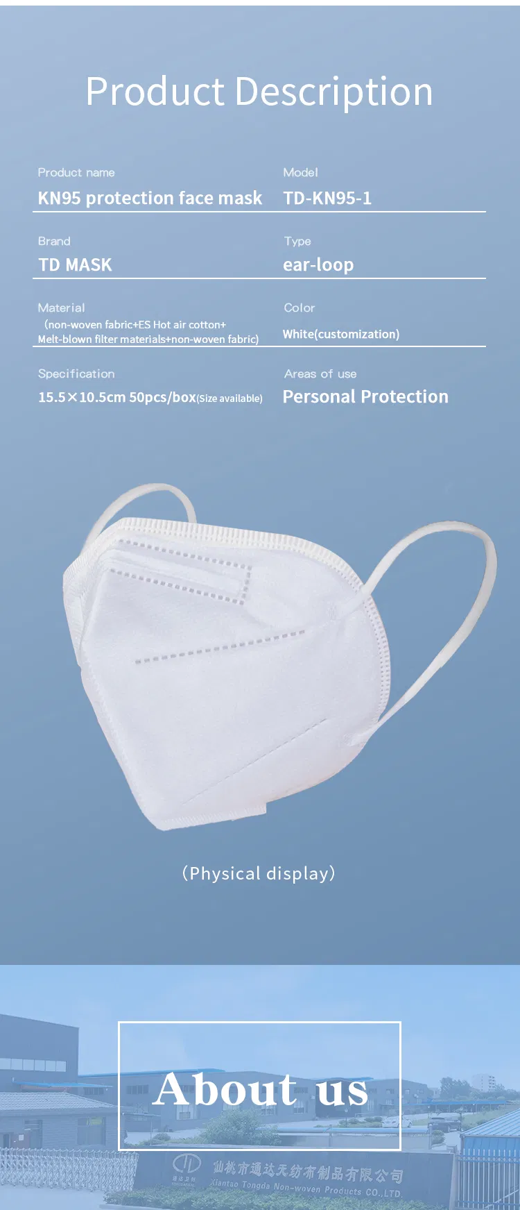 CE OEM Accept PP Disposable 3D Fold Face Masks