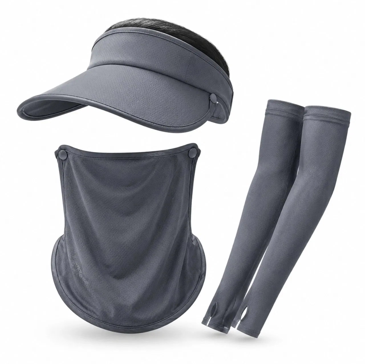 Solid Tone Fishing Sun Kit with Detachable Mask Windproof Breathable Structure Fit Both Male and Female Anglers Daily Freshwater Fishing