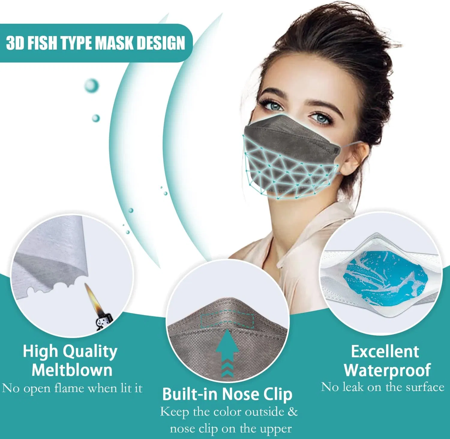 SJ X-Large KF94 Protective Safety Face Mask 4-Layer Filter 3D Design FDA Mask KF94 OEM Wholesale