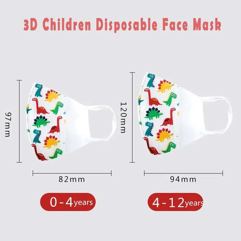 Disposable Non-Woven 3D Face Mask Foldable Fashion with Earloop for Kids