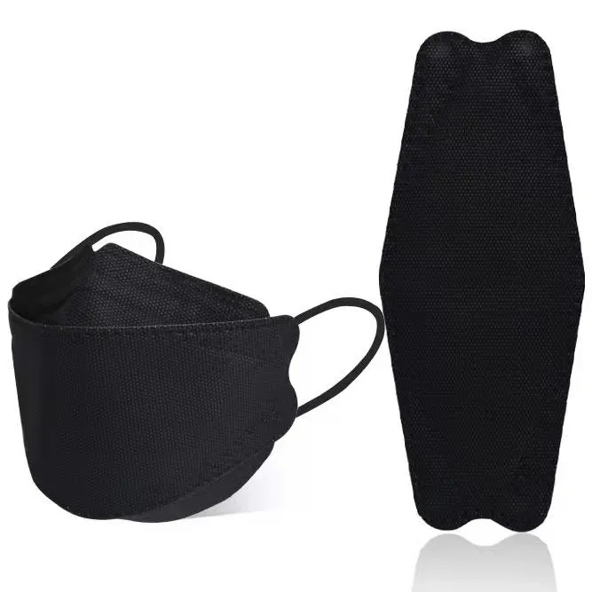 Adult Disposable Kf94 Face Mask, Black & White 3D Protective Face Masks with Earloops, Fashionable Breathable Facemask for Daily Use