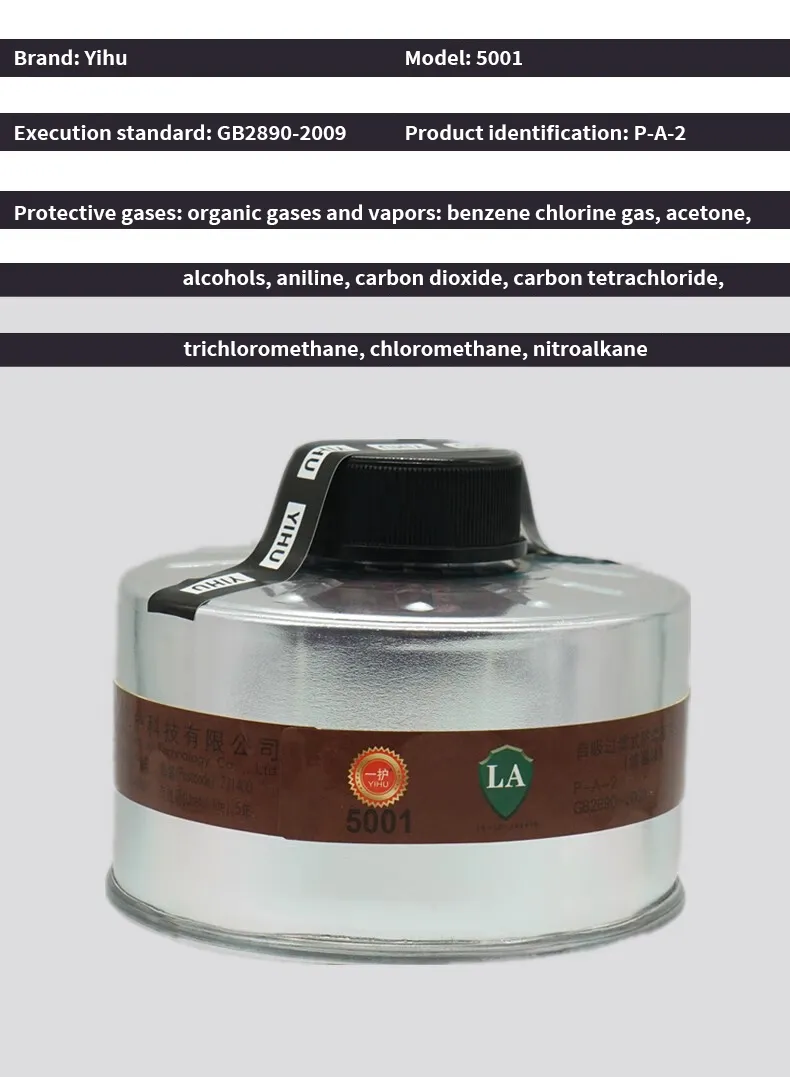 Model 5001/5001L Aluminum Canister with Secondary Filter Activated Carbon Gas Mask Box
