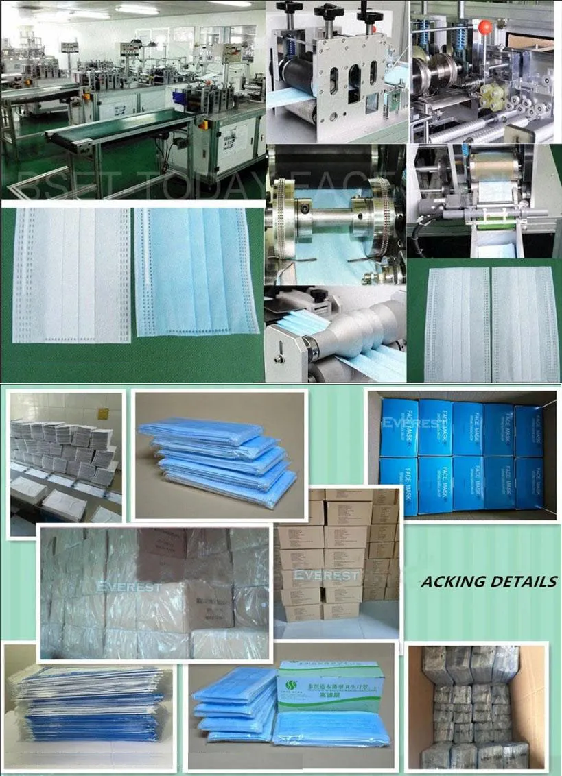 Es Sterile Hospital Non Medical Protective Safety 4ply Activated Carbon Dust Paper Dental SMS 3-Ply Earloop Nonwoven 3ply Disposable Surgical Face Mask